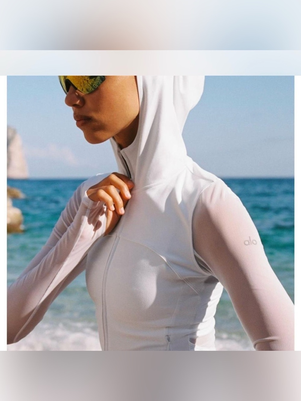 ALO Softsculpt Superset Full Zip Jacket in White